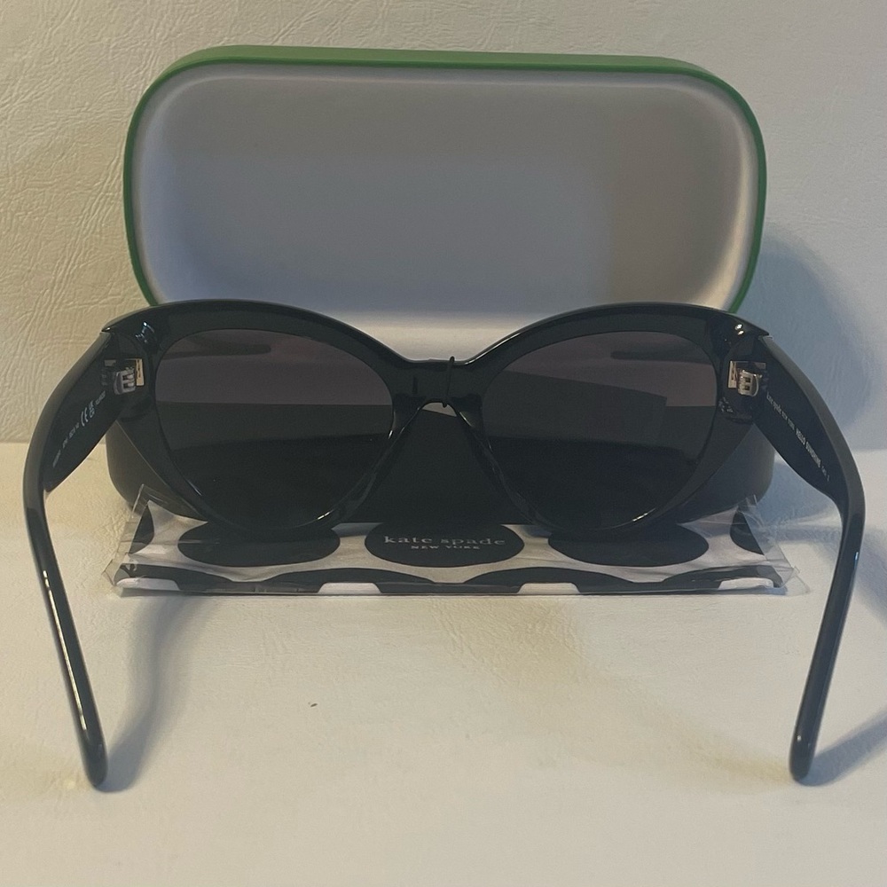 New Kate Spade Black Cat-Eye Sunglasses - Picture 4 of 6